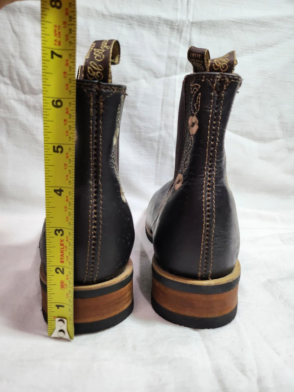 El Agavero Leather Floral Embroidered Boots 7